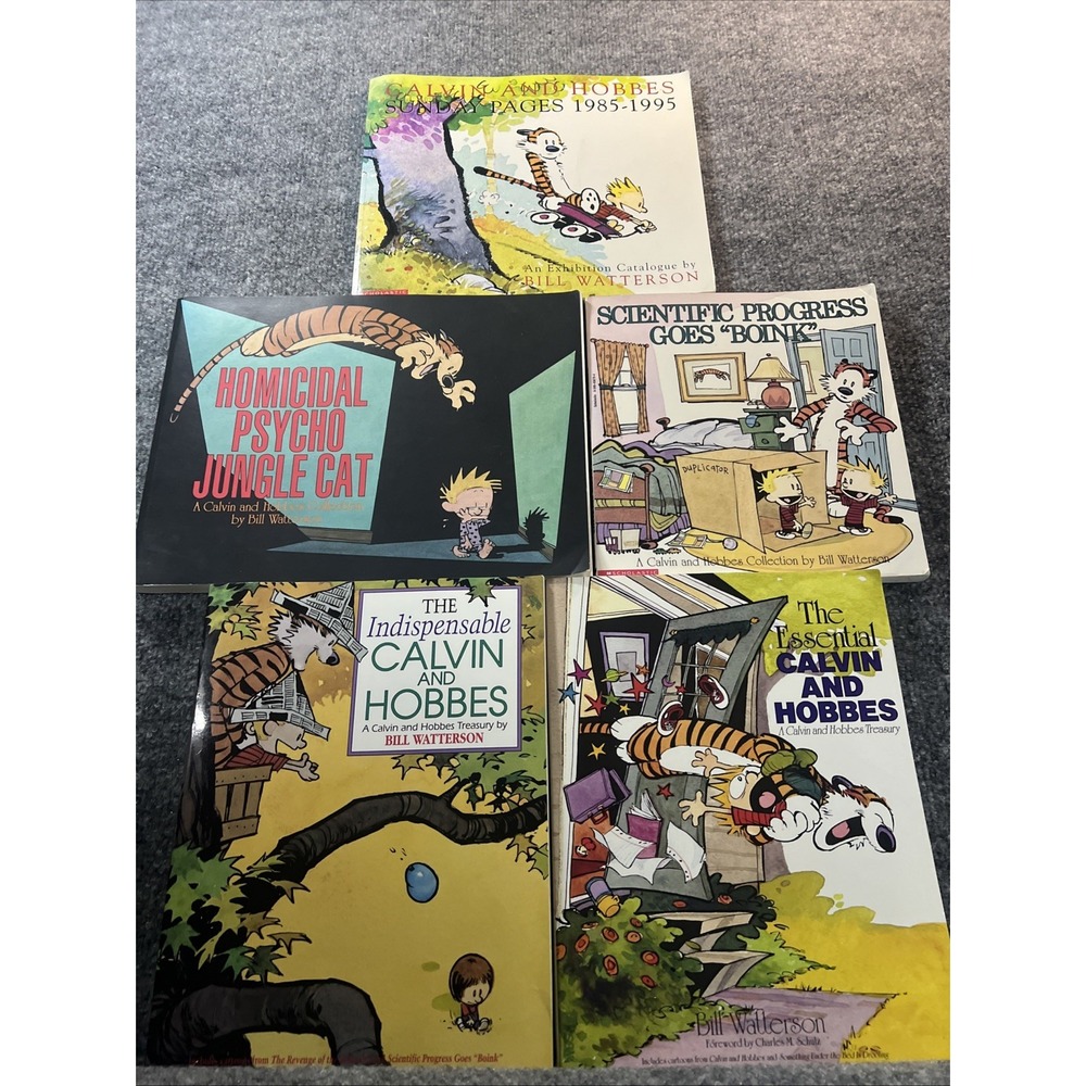 Calvin and Hobbes Vintage Comic Book Lot of 5 Essential, Indispensable + More!